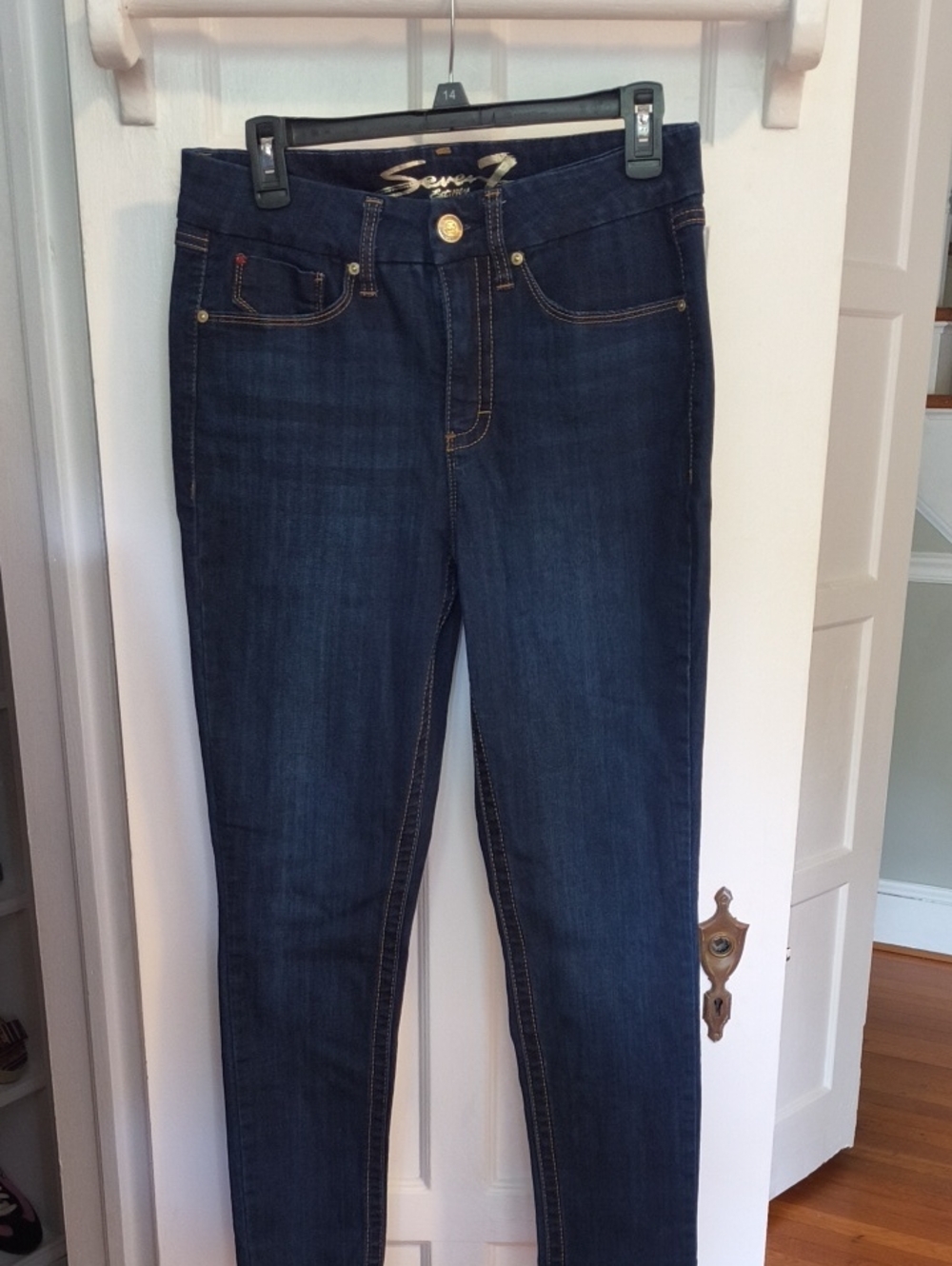Seven7 Dark Wash High-Rise Skinny Jeans